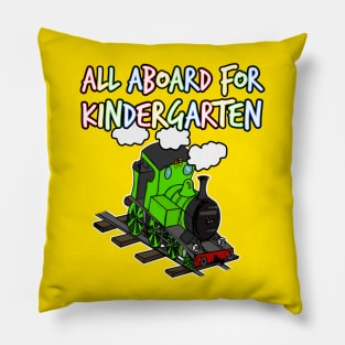 All Aboard For Kindergarten Steam Train Pillow