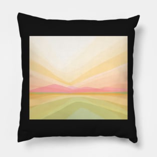 Green Waldorf landscape poster Pillow