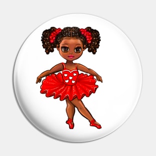 Ballerina Dance African American ballerina in red tutu for girls who love ballet Pin