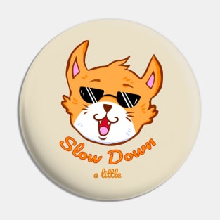 Slow down a little ginger cat with sunglasses Pin