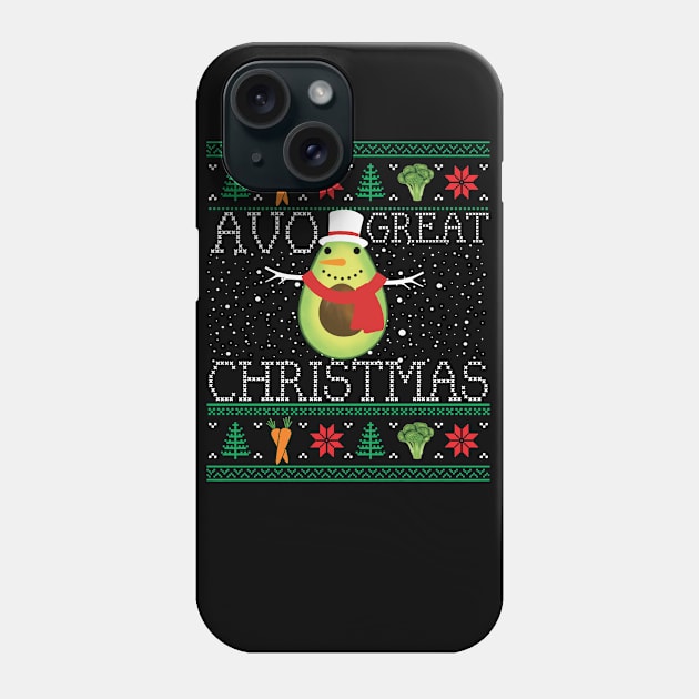 Christmas Vegan Avocado Vegetarian Ugly Christmas Xmas Phone Case by mrsmitful01