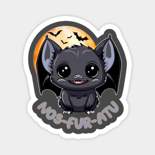 Cute Kawaii Vampire Bat - Nosferatu Nos-fur-atu Pun Magnet