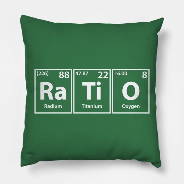 Ratio (Ra-Ti-O) Periodic Elements Spelling Pillow by cerebrands