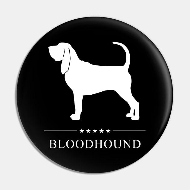 Bloodhound Dog White Silhouette Pin by millersye