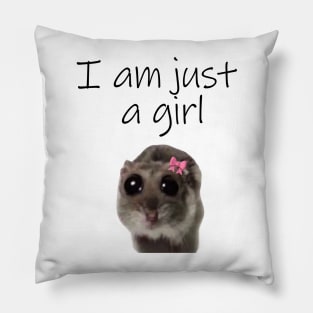 I am Just A Girl Hamster Meme Baby Tee 90s Style Tshirt Weird tshirt Y2k Coquette Aesthetic Funny Tshirt Soft Girl Pillow