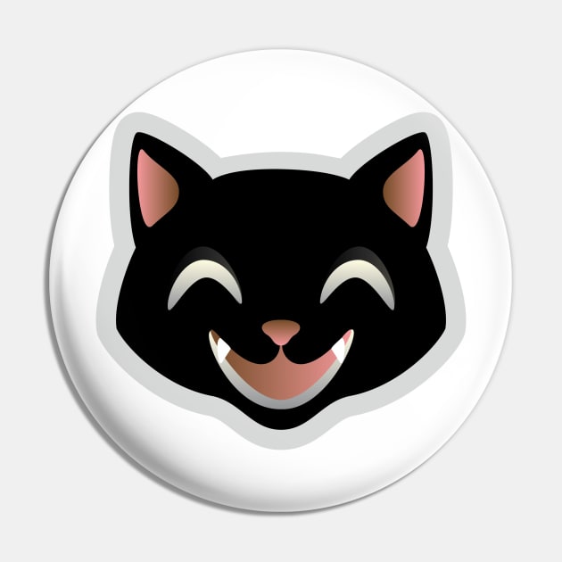 Black Cat Smile Pin by AliceQuinn