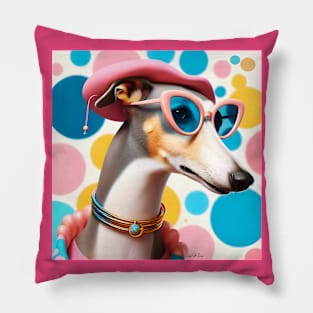 Stylish Greyhound Sighthound Fashionista Pillow