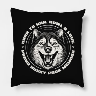 Proud Husky Pack Member Cool Print Pillow