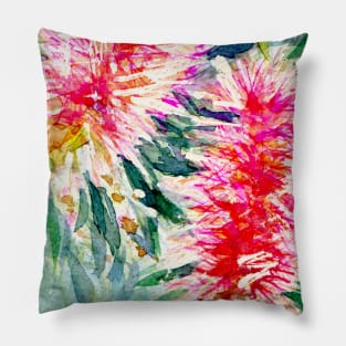 Pink Bottlebrush Square Pillow