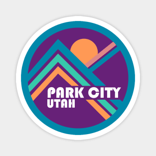 Park City Retro Mountains Purple Magnet