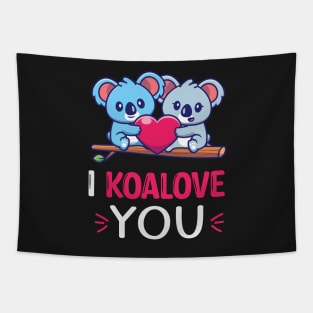 I Koalove You Funny Valentine's Day Saying - Cute Koala Couples Valentine's Day Gift Tapestry