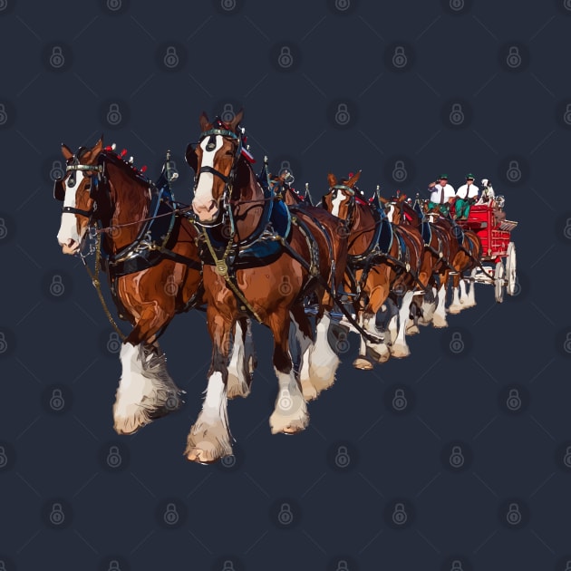 Clydesdale Eight Horse Hitch by Lakeric