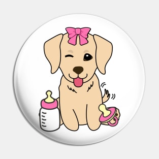 Cute golden retriever is a baby - girl Pin