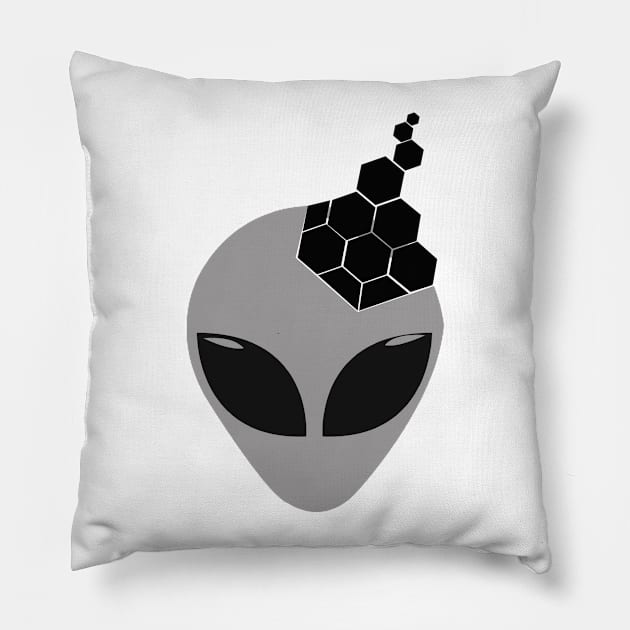 Faded alien Pillow by badalien