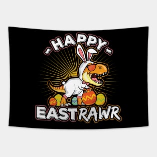 Happy Eastrawr Dinosaur Bunny T-Rex Easter Tapestry