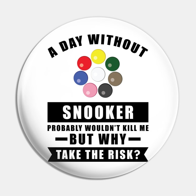 A day without Snooker probably wouldn't kill me but why take the risk Pin by DesignWood-Sport