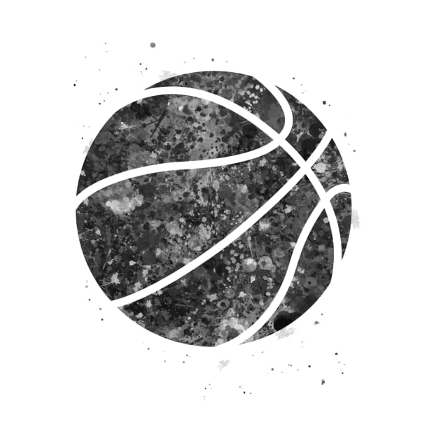 Basketball Ball black and white by Yahya Art