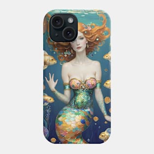 Gustav Klimt's Enigmatic Siren: Inspired Mermaid Majesty Phone Case