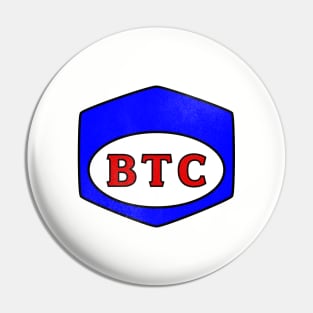 BTC bitcoin old skool mechanics logo Pin