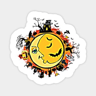 Halloween Moon Storybook Graphic Magnet