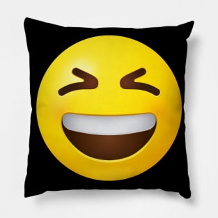 Grinning squinting face emoji Pillow