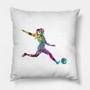 Woman footballer soccer player Pillow