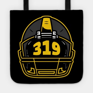 Retro Football Helmet 319 Area Code Iowa City Iowa Football Tote