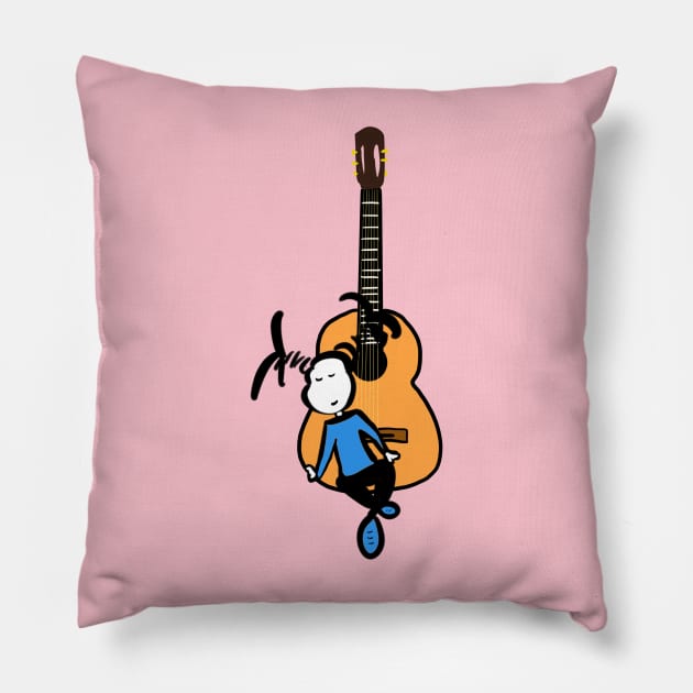 Guitar girl Pillow by Guastevi