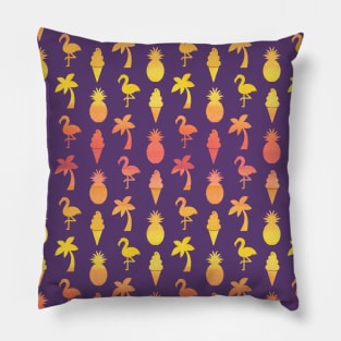 Tropical Sunset Icons Pillow