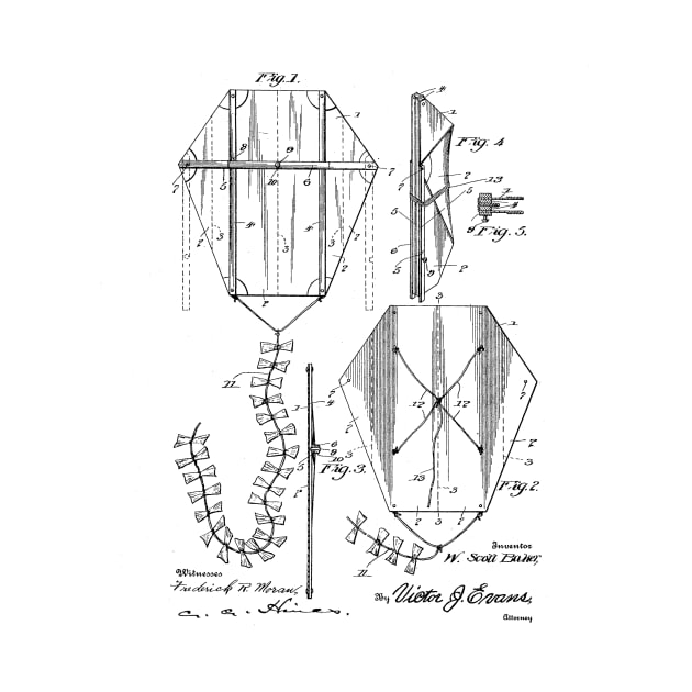 Folding Kite Vintage Patent Drawing by TheYoungDesigns