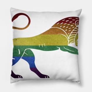 Gay Pride Lion Art Pillow