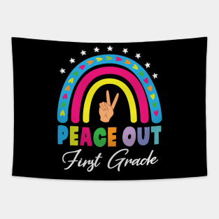 Stars Heart Rainbow Peace Out First Grade Hello Summer Break Tapestry