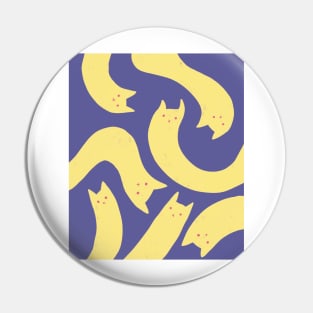 cat pattern aesthetic illustration purple yellow Pin