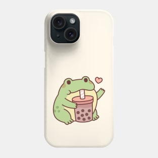 Cute Frog Loves Drinking Bubble Tea Phone Case