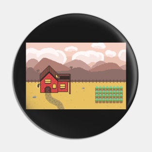 Farmhouse Pixel art Illustration Pin