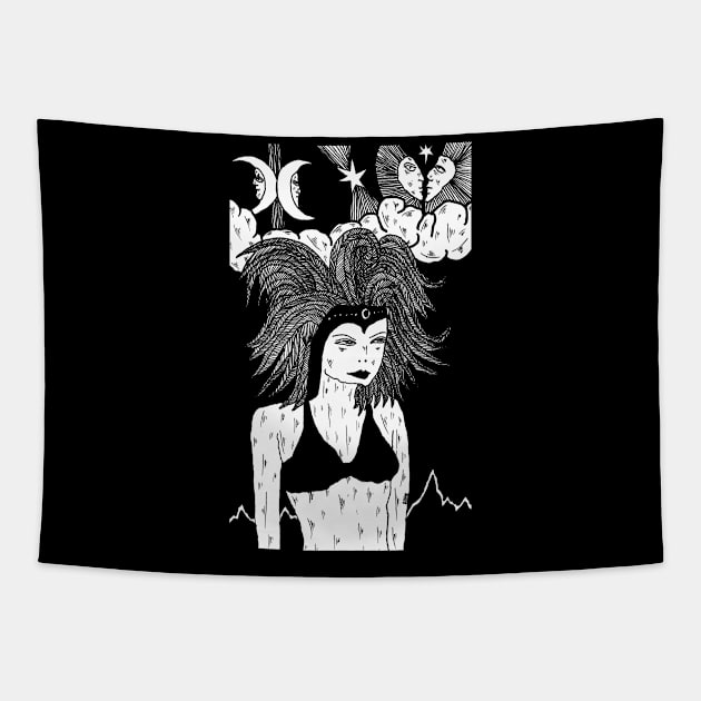 Headdress by Allie Hartley Tapestry by AllieHartleyArt