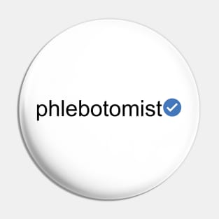 Verified Phlebotomist (Black Text) Pin