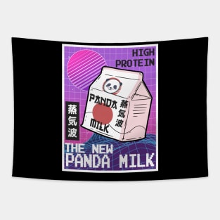 Vaporwave 80th Synthwave Panda Milk Japan Style Tapestry