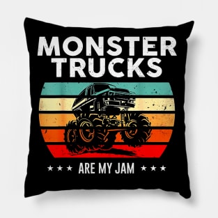 Vintage Monster Truck Are My Jam RetroT-Shirt Pillow