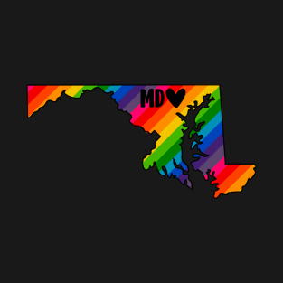 USA States: Maryland (rainbow) T-Shirt