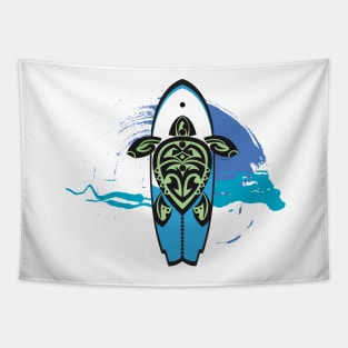 Tribal Turtle Tattoo Surf's Up Tapestry