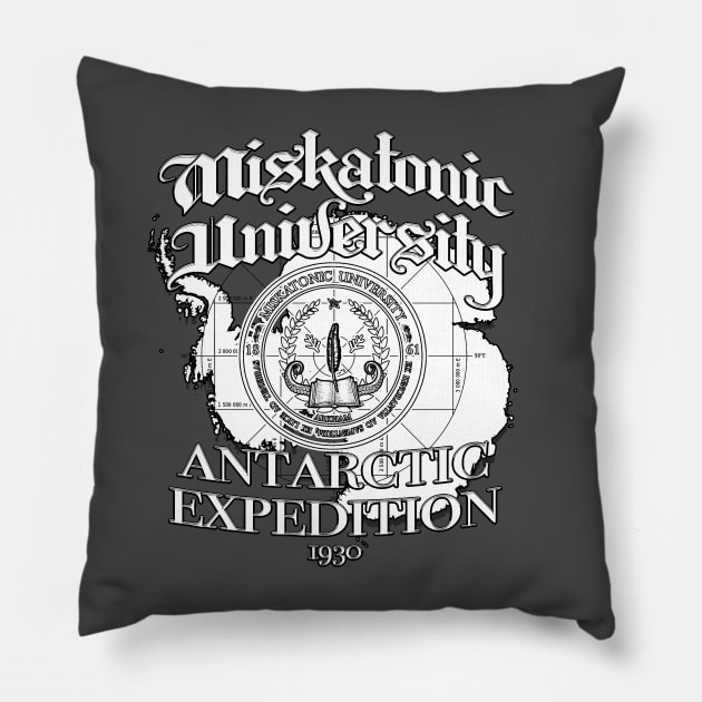 Miskatonic University Antarctic Expedition 1930 Pillow by Hiraeth Tees