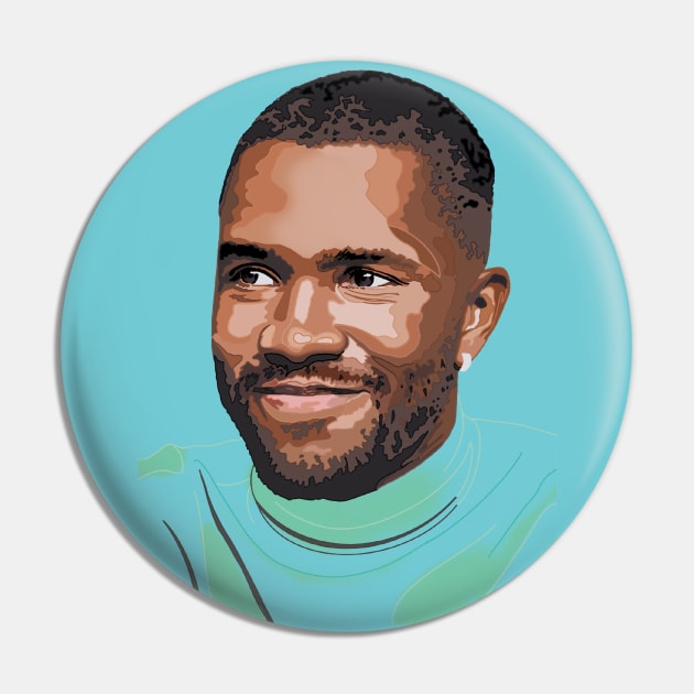 Frank Ocean Original Fan Art Pin by HAPHEART.COM