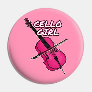 Cello Girl Female Cellist String Quartet Funny Pin