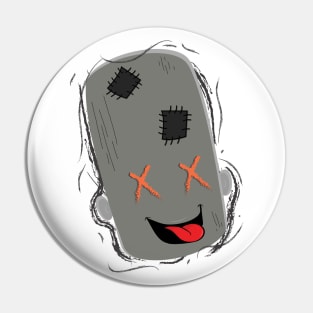 Dead Smiley Monster Face Pin