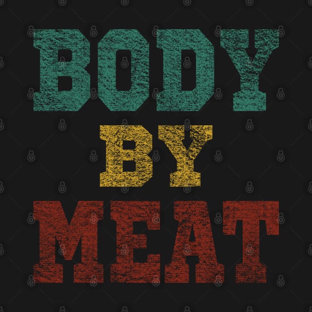 BODY BY MEAT FIT CARNIVORE VINTAGE GRUNGE WORKOUT ACTIVEWEAR by CarnivoreMerch