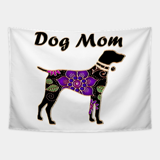 Dog Mom Floral Retriever Tapestry by m2inspiration