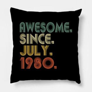 44 44Th Awesome Since July 1980 Pillow