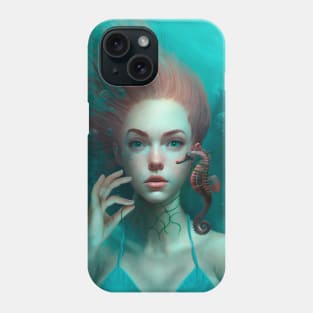 Mermaid and seahorse Phone Case