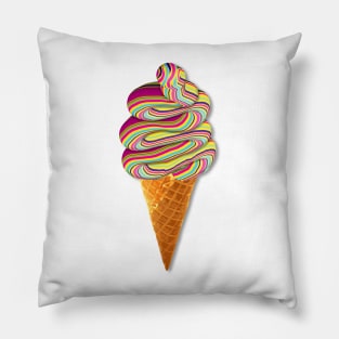 Trippy Soft Serve Icecream Art Pillow